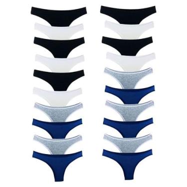 Imagem de Kit 20 Calcinhas Fio Dental Algodão Cotton Básica Lisa Lingerie - Try 