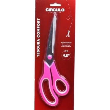 Imagem de Tesoura Comfort Círculo 9,5" - Rosa