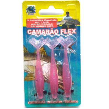 Imagem de Isca Camarão Artificial Flex de 8cm - modelo FAT e SLIM - Flex Iscas A