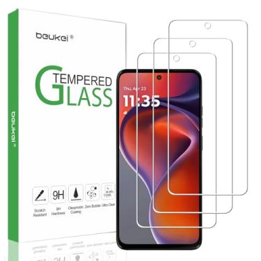 Imagem de beukei (Pacote com 3) Projetado para Moto G15 Power/Moto G15 / Moto E15 protetor de tela de vidro temperado, dureza 9H