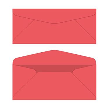 Imagem de Envelopes para correspondência de cor #10 Business | 11,43 x 22,86 cm | Papel de cor brilhante de 2,54 kg (90 GSM) | 50 envelopes por pacote, Rocket Red, 4 1/8 X 9 ½