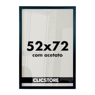 Imagem de Moldura Quadro 52x72 para Quebra Cabeça Grow Puzzle 1000 peças Quadro com Acetato para Decoração Parede Sala Escritório (Preto)