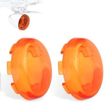 Imagem de Hokuotolite Kit de lentes de seta, capas de substituição de luz de seta dianteira/traseira para Harley Sportster 883 1200/Touring Road King Electra Glide Street Glide/Softail/Dyna/V-Rod, laranja, 2