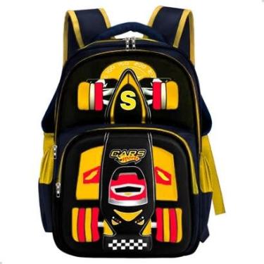 Imagem de Mochila Para Meninos Infantil Carro de Corrida Escolar 3D-Masculino