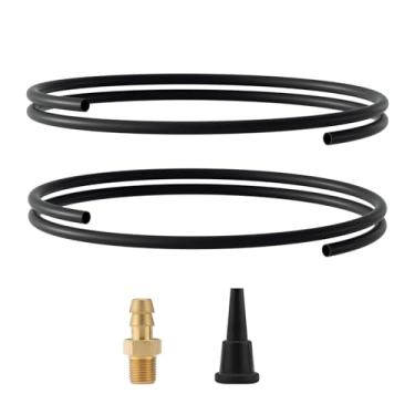 Imagem de Watflow Mangueira de borracha de 102 cm, encaixe de latão macho NPT de 1/20.3 cm para substituição, kit de teste de pressão de coletor de gás natural ou gás LP acessórios (2 peças)