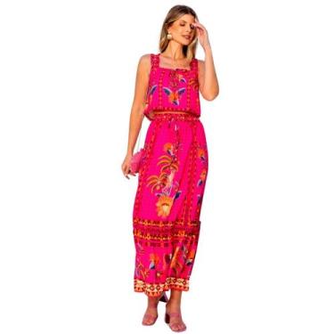 Imagem de Conjunto feminino estampa floral bluse e saia casual chique em crepe c