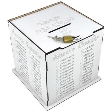 Imagem de Cofre Desafio Moeda Cofrinho Cadeado Viagem Caixa Desafio Casal