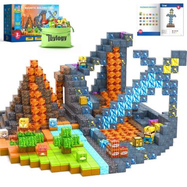 Imagem de Dinossauro Toy Toylogy 168 unidades de blocos magnéticos para crianças de 3 a 8 anos