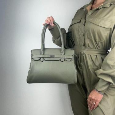 Imagem de Bolsa recuo em couro legítimo b.1065, Verde musgo