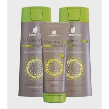Imagem de Shampoo + Condicionador + Creme para Pentear para Cabelos Frágeis e Sem Vida barrominas D-Pantenol Repair