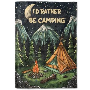 Imagem de coedoaes Cobertor de lã para acampamento – 101,6 x 127 cm Cobertores noturnos para fogueira e barraca, macio, aconchegante, leve, ideal para sala de estar, decoração rústica, para crianças, mulheres