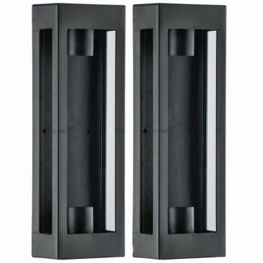 Imagem de Kit 2 Arandelas Pretas Prime 2 Lâmpadas E27 Dital 13x8x40cm Interno Externo