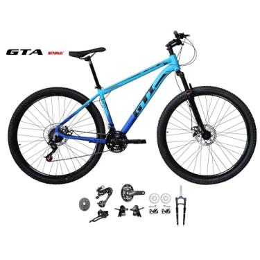 Imagem de Bicicleta Aro 29 Gti Roma Kit 2x9 Gta Sunrun Freio Disco K7 11/36 Pedivela 24/38d Garfo com Trava (Azul, 21)