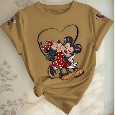 Imagem de Camiseta Feminina Estampa Mickey E Minnie Linha Premium - Lobo Sete, B