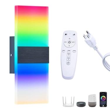 Imagem de LAMPAOUS Arandelas De Parede Inteligentes, Barra Luz Rgbcw, Funciona Com Alexa, Controle Remoto, Aplicativo, 35,4 Polegadas, Luzes Led Montadas Sincronização Musical E Reguláveis, Decoração Quarto M