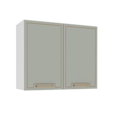 Imagem de Armário Aéreo Amara 2 Portas Verde e Branco - Modern