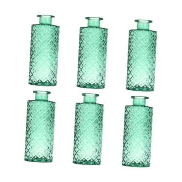 Imagem de Bothyi 6x Vasos de vidro para arranjos de flores, enfeites criativos, recipientes decorativos para plantas, entrada de fazenda interna, Verde