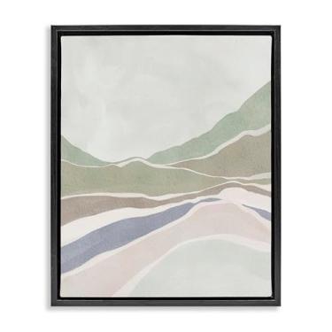 Imagem de Stupell Industries Muted Pastels Desert Landscape Black Framed Floater Canvas Wall Art Design por Nikita Jariwala, 17 x 21