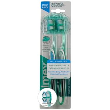 Imagem de DurbaLife Escova de dentes Sensitive Professional Extrasoft Duo-Pack desenvolvida com cerdas extra macias em forma de X branca/azul