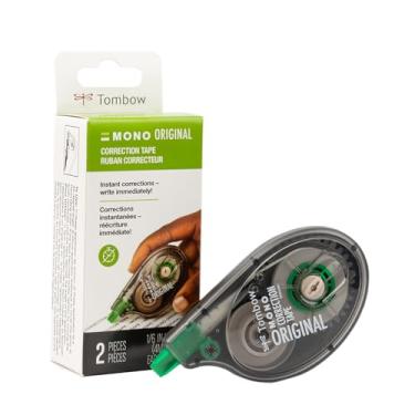 Imagem de Tombow Fita de correção Mono 68627, não recarregável, 1/6" x 1000 cm, fita branca (pacote com 2)
