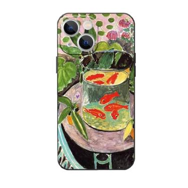 Imagem de Artizgcase Capa para celular compatível com iPhone 14, Fish Water Lily para mulheres, Goldfish por Henri Matisse