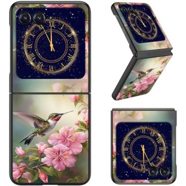 Imagem de RAUEDWDJS Capa para Motorola Razr 2025/2024, capa flip fina rígida PC capa de corpo inteiro resistente à prova de choque para Moto Razr 60/Razr 50, pássaros flores rosa