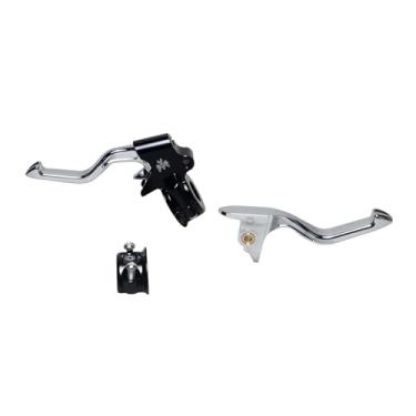Imagem de PJMTCUSTOM Freio de embreagem cromado e controles manuais de alavanca de câmbio, alça fácil de puxar, compatível com Harley Davidson Softail 2018-2025