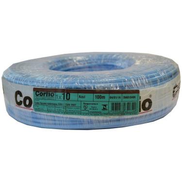 Imagem de Cabo Flexível Corfio 10mmx100m Rolo 750V Azul