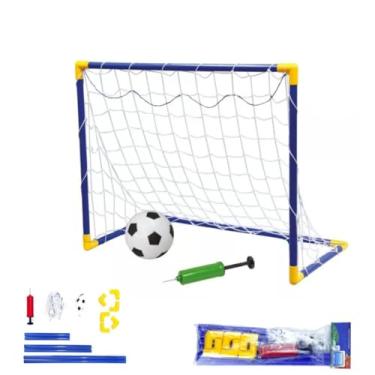 Imagem de Mini Golzinho Infantil Trave Futebol CRIANÇA BRINQUEDO DESMONTÁVEL TRAVE PARA GOL MENINO FURINGUINHO COM TRAVINHA + Bola + REDE + BOMBINHA QUALIDADE PREMIUM 60 CM
