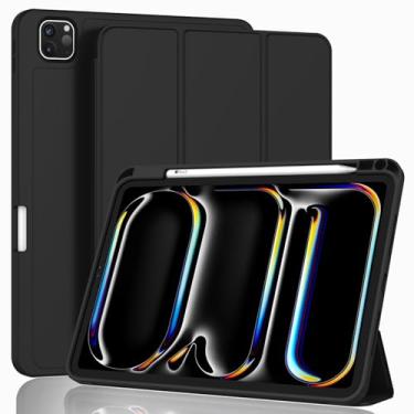 Imagem de Capa Ipad Pro 13" M4 com Suporte para Caneta Pencil - SmartFolio A2925 A2926 A3007 (Preto)