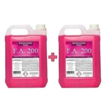 Imagem de Kit com 02 f.a 200 limpa pedras 5l chemisch desincrustante acido para 