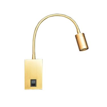 Imagem de Arandela Led 3W Haste Flexível Quarto Cabeceira Cama Leitura