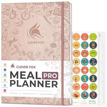 Imagem de Clever Fox Meal Planner PRO – Diário semanal de preparação de refeições com lista de compras e rastreador de perda de peso – Dieta, Fitness e Welness – Caderno diário nutricional – Dura 12 meses,