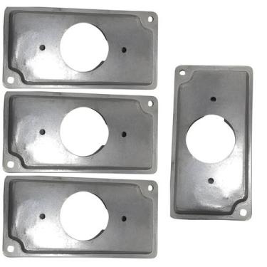 Imagem de 4 Placa Condulete 1 Polegada Alumínio 1 Tomada Redonda Sieg Furação Di