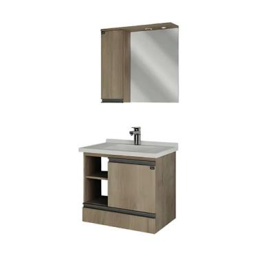 Imagem de Conjunto Gabinete de Banheiro Lisboa com Cuba e Espelheira - Rainha do