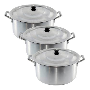 Imagem de Conjunto Caçarola Hotel Panela Industrial Alumínio 3peças N3