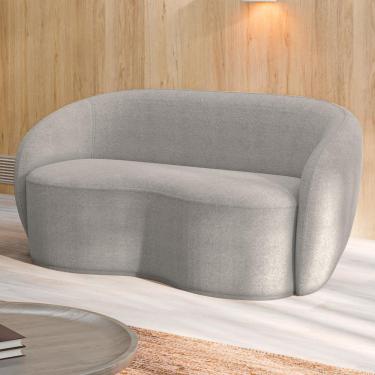 Imagem de Sofá Living Decorativo 180cm 2 Lugares Íbis Encosto Fixo Bouclê Cinza G33 - Gran Belo