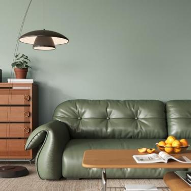 Imagem de VaryStyle Papel de parede de concreto verde sálvia texturizado papel de parede de cimento descascar e colar papel de contato de concreto para paredes de bancadas de cozinha 39.9 cm x 299.7 cm