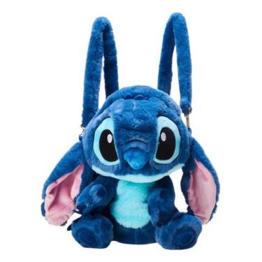 Imagem de Mochila Feminina Stitch De Pelúcia Com Zíper Cor Azul Luxcel - Disney