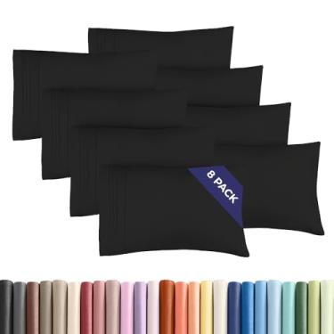 Imagem de Conjunto de 8 fronhas Queen – Capas de almofada ultra macias de qualidade hoteleira – Confortável e não amassa – Resistente a encolhimento, manchas e desbotamento – Fácil de cuidar, laváveis na