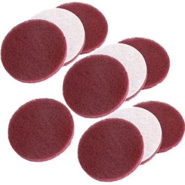 Imagem de Almofadas De Esfregar Elétricas De 5 Polegadas/4 Polegadas Para Broca Polidor Esfregão Gancho & Laço Disco De Lixa Abrasivo Não Tecido Limpeza Industrial, 10pc red 400grit, 5 inch