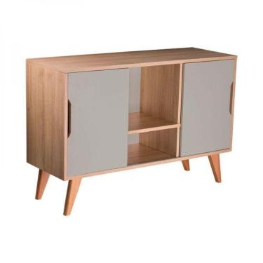 Imagem de Buffet Aparador Retrô Com 2 Portas Murano Carvalho E Verde