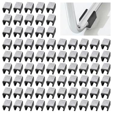 Imagem de UFURMATE 160 peças de almofadas de cadeira de plástico de 15 mm protetores de chão de perna de cadeira com almofadas de feltro protetores de pés de móveis em forma de U antiderrapantes tampas