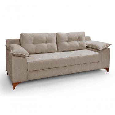 Imagem de Sofá Ibiza 3 Lugares 2,22m Casal Luxo Aveludado Premium Capuccino 204