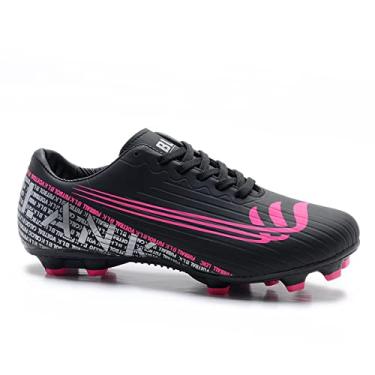 Imagem de Chuteira Campo Cano Baixo Gramado Blank Star Preta Pink com Solado Costurado Original (br_footwear_size_system, adult, numeric, numeric_40)