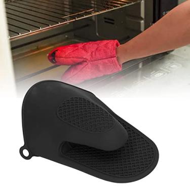 Imagem de 2 mini luvas de forno de silicone, preto, profissional, clássico, resistente ao calor, antiderrapante, durável, luvas de forno de cozinha para mulheres, homens, cozinha, casa