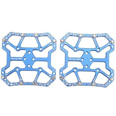 Imagem de Chiffonade 1 par de conversor de pedal de bicicleta de liga de alumínio - adaptador sem clipe para plano com disco de travamento automático para bicicletas SPD/KEO Road & Mountain Bikes (azul)