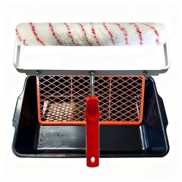 Imagem de Kit Rolo P/Pintura 46cm (4 MODELOS) Suporte Duplo c/Buchas Bandeja 20L c/Grelha(Kit c/Rolo Lã Super Premium)