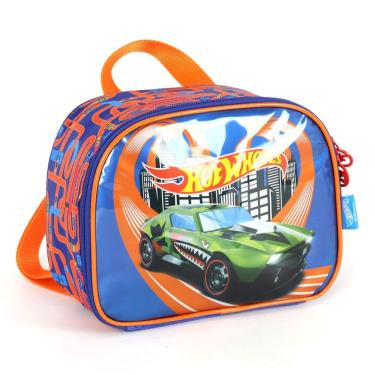 Imagem de Lancheira Escolar Infantil Térmica Hot Wheels Menino Carros Azul