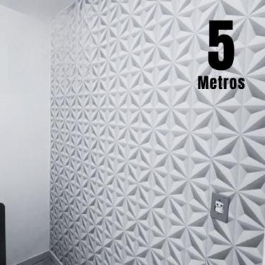 Imagem de Papel de Parede 3D ROLO 5m Adesivo Autocolante Geometrico Cinza Claro 